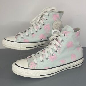 Converse Chuck Taylor All Star High Top Womens 9 / Mens 7 Pink Palm Tree